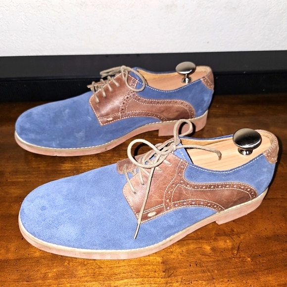 Johnston and Murphy Blue Suede Saddle Shoes main image 6